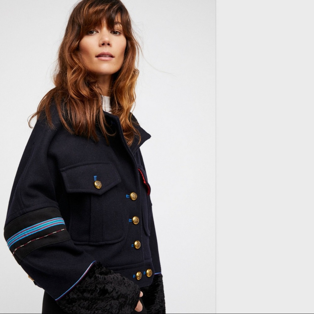 FREE PEOPLE Cropped Eisenhower Jacket NWT - Picture 4 of 6
